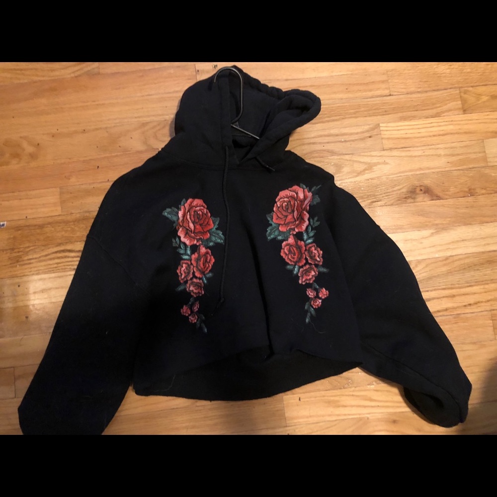 XL floral crop top sweater